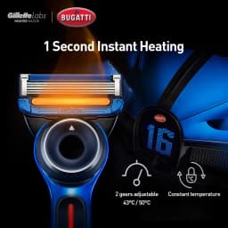 Gillette labs heated razor Bugatti Veyron series Gillette labs Men's Shaver Set 5-layer razor blade Stainless steel material