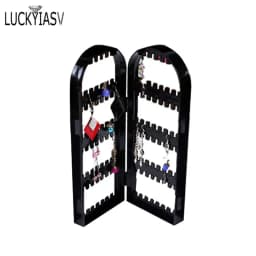 60 to 360 holes Plastic Earrings Studs Display Rack Folding Screen Earring Jewelry Display Stand Holder Storage For Stud