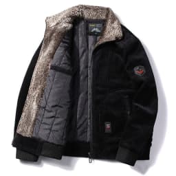 Treesolo Male Thermal Windbreaker Plus Size Men's Warm Winter Corduroy Jackets and Coats Fur Collar Winter Casual Jacket Outwear