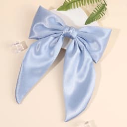 Chiffon Bow Hair Clip Women Medium Bowknot Satin Hairpin Barrettes Girls Solid Color Ponytail Hair Accessories Headwear Gift