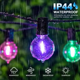 Christmas G40 Colored Plastic LED Outdoor Solar String Light Garland Waterproof 24V Globe Hanging Light for Garden Patio Cafe