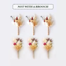Mini Dried Flower Bouquet Set of 6 Boho Wedding Decor Boutonniere for Men Table Centerpieces Dry Pampas Grass Birthday Decor