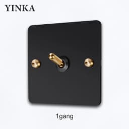 YINKA Stainless Steel Light Switch with Copper Toggle, Durable Modern Metal Wall Switch for Home, Single/Double/Triple Options