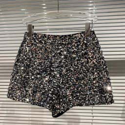 Autumn Winter New Gorgeous Bead Flake Flower Embroidered Velvet Shorts Women's Fashion Chic Pearl Edge Black Shorts Boots Female