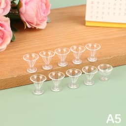 10Pcs Mini Red Wine Cup Simulation Furniture Wine Glass Goblet for Dollhouse Decoration 1:12 Dollhouse Miniature Accessories