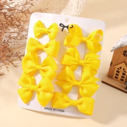 8Pcs/set Solid Color Handmade Hairpins Grosgrain Ribbon Bowknot with Hair Clips for Baby Girls Kids Hair Accessories