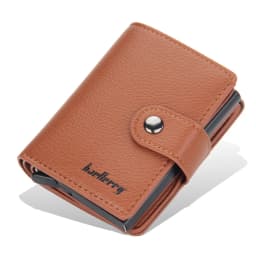 Baellerry New RFID Card Holder Short Men Wallets Name Engraved Brand Male Purse Luxury PU Leather Small Men's Popup Wallet