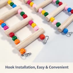 Parrot Wood Ladder Climb Cableway Bird Bites Harness Rope Accessory for Parakeet Budgie Hamster Cage Toys Home Use