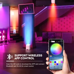 U'King 4PCS RGBWA+UV LED Par Light with Bag 6x18W DMX Stage Light Rechargeable Built-in Battery Dyeing Light Wireless Par Light