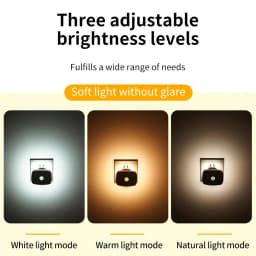 With EU Socket Motion Sensor Tri Color LED Night Light Ambient Wall Lamp for Bedroom Staircase Corridor Bathroom Entrance Hall