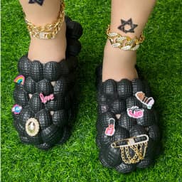 2025 Summer New Bubble Slippers Women Toe-covered Massage Sandals Creative Peanut Shoes Herringbone Slippers Beach Flip Flops