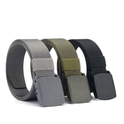Canvas Belt with Automatic Plastic Buckle - Perfect for Outdoor Sports & Casual Wear Ideal Gift Choice