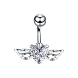 1PC Devil Heart Butterfly Navel Piercing Stainless Steel Crystal Belly Button Rings for Women Drop Dangle Earring Body Jewelry
