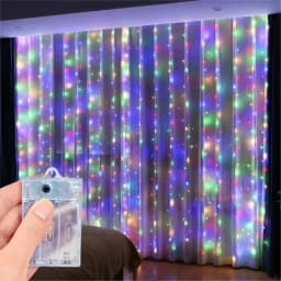 3/6m Curtain LED String Lights Garland Battery Power Festoon 8 Modes Fairy Garland Lights Christmas Decoration for Bedroom Home