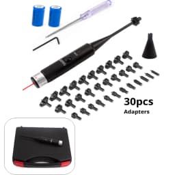 Bore Sight Kit 30Adpaters from .177 .22 to 12GA with Stable Centering Device Boresighter