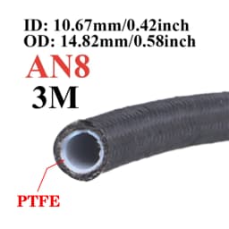 1M/2M/3M/5M AN3 AN4 AN6 AN8 AN10 Universal E85 Fuel Hose Oil Gas Cooler Line Pipe Tube Inside PTFE Nylon Stainless Steel Braided