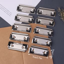 10pcs Clipboard Clips Mountable Metal Clip Spring-Loaded File Folder Clamps Office Hardboard Clips Stationery For School