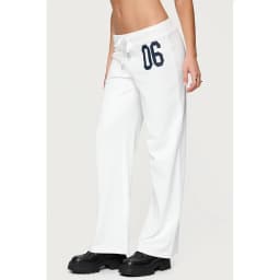 Women Autumn Y2K Solid Baggy Harajuku Drawstring Cargo Pants Number Print Wide Leg Pants Parachute Sweatpants Joggers Trousers