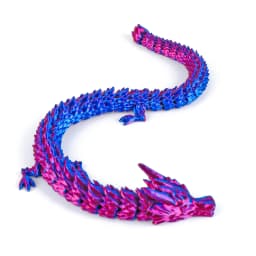 22cm Colorful 3D Printed Dragon Toy with Movable Joints And Tail - Funny Poseable Figure for Gags Christmas Pranks Novelty Gift