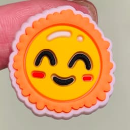 Good Quality 1pcs Kawaii Sun Expression PVC Shoe Charms Sandals Shoes Accessories Shoes Ornament Fit Kids DIY Party Xmas Gift