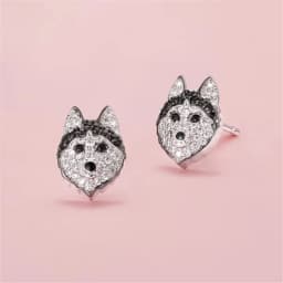 Cute Girl Cat Stud Earrings Exquisite Women's Earrings Fashion Accessories Party Jewelry Full Rhinestone Stud Earrings Girl Gift