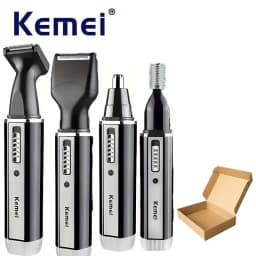 Kemei KM-6630 4-in-1 Professional Electric Rechargeable Nose & Ear Hair Trimmer Shaver for Men's Personal Care Tools Trimmer