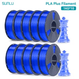 SUNLU 10 Roll PLA Plus/Clear Filament 1.75 Mm +/- 0.02 Mm 1 Kg Spool (2.2 Lbs) Neatly Arranged No Knot Filament Fit Most FDM Pri