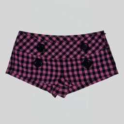 Coquette Black Pink Gingham Low Waist Hot Pants Women Double Decor Buttons Bodycon Mini Shorts Retro Streetwear Bottom