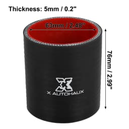 X Autohaux Universal Straight Silicone Reducer Hose Coupler Intercooler Turbo Straight Tube Piping 89mm ID Auto Car Accessary