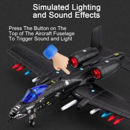 1:32 A-10 Thunderbolt II F-14 Fighter Model Toy Foldable Wheels Metal Body Airplane Sound Light Models Gifts for Children