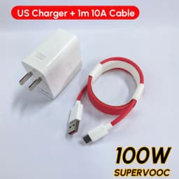 Oneplus Charger Original 100W 80W USB Adapter SUPERVOOC Type C 10A Cable For Oppo Realme Fast Chargers One Plus 15 13 12 11 Pro