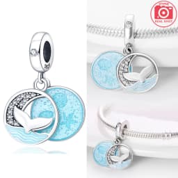 925 Sterling Silver Ocean Series Blue Turtle Starfish Shell Fit Original Bracelet Charms for Women diy Fine Jewelry Gifts