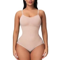 1 Piece Solid Seamless Brief Shaping Shapewear Bodysuit, Tummy Control Butt Lifting Slimmer Body Shaper, Women's Underwear