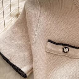 Women's Beige Short Sleeve O Neck Stretchy Knit Mini Dress Contrast Trim Button Detail Bodycon Sundress Summer Office Dress