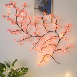 LED String Light with Cherry Blossom Bedroom Wedding Holiday Decoration Artificial Flower Vines Fairy String Lights USB 8 Modes