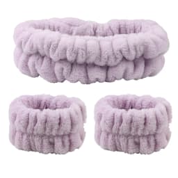 Velvet soft elastic headband face washing and makeup headband hair tie face washing waterproof wrist strap and heanband set