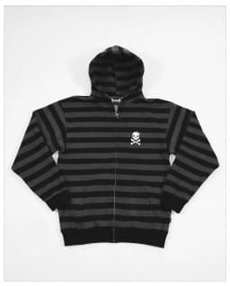Pink and Black Striped Hooded Zipper Jacket, Spring and Summer Hooded Cardigan, Loose Zipper, Couple's Casual Hip-Hop Style