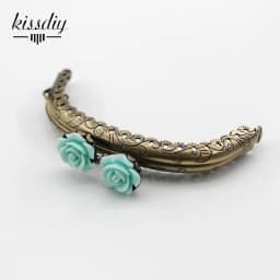 KISSDIY 10pcs 8.5CM Rose Head Pattern Purse Frame Antique Bronze Arc Shape Bag Kiss Clasp Lace Metal DIY Bag Accessories