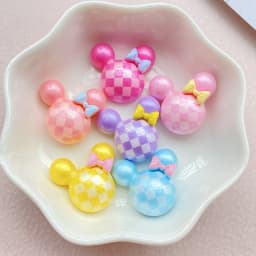 12Pcs New Cute Resin Cartoon Colored Mouse Head Series Flat Back Scrapbooking DIY Jewelry Craft Decoration Accessories
