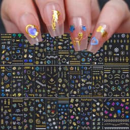 30 Sheets Christmas Nail Art Stickers Self Adhesive 3D White Snowflake Nail Decals Xmas Nail Supplies Christmas Manicure Sliders
