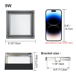 LVL Modern LED Wall Lamp 9W Small Round & Square Waterproof IP65 CCT Indoor/Outdoor Source Wall Sconces Smokey Grey Fixture