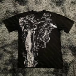 Retro Classic Gothic Style T-shirt Print Oversized Shirt High Street Shirts Gothic Round Neck Cotton Tops New Mens Women T Shirt