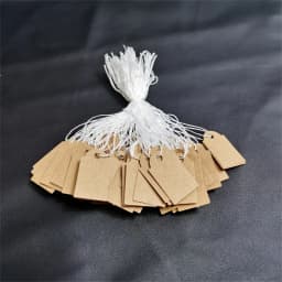 500 Pcs Jewelry Strung Pricing Price Tags with String Silver Merchandise Cloth Label Price Label