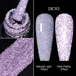 Mtssii Reflective Glitter Gel Pink Sparkling Sequins Gel Nail Polish Soak Off UV Nail Gel Semi-permanent Nail Art Decoration