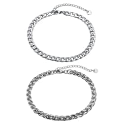 Waterproof Stainless Steel Cuban Wheat Chain Anklet Bracelets for Men, Summer Holiday Beach Foot Gifts Jewelry,Length Adjustable