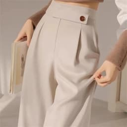 Ladies Wide-leg Suit Pants 2025 Spring Summer High Waist Casual Femme Trousers Design Sense Professional Women's Straight Pants