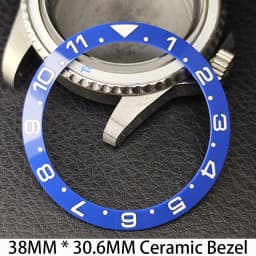 Sloping 38mm * 30.6mm Ceramic/Aluminum Bezel GMT and Diving Watch Insert Fits for 40mm Men's Watch Case Bezel Replacement Insert