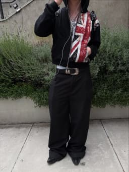 British flag printed cardigan hooded fashionable solid color oversized sweatshirt Y2K Harajuku Hip Hop Gothic casual clothes