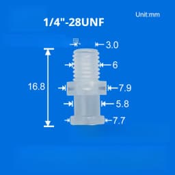 5PCS/lot Plastic Polypropylene Luer Lock Adapter Luer Lock to Thread 1/4-28UNF,10-32UNF,M6,M5,G1/8