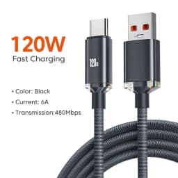 NNBILI 120W 6A Fast Charge USB Type C Quick Charge Cable For Honor Realme Xiaomi Huawei Phone Fast Charging Cable Data Cables